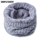 Girls Cute Warm Fur Winter Snood Scarf In Solid Colors-Black-JadeMoghul Inc.