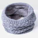 Girls Cute Warm Fur Winter Snood Scarf In Solid Colors-Grey-JadeMoghul Inc.