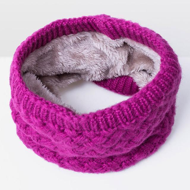 Girls Cute Warm Fur Winter Snood Scarf In Solid Colors-Pink-JadeMoghul Inc.