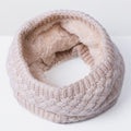 Girls Cute Warm Fur Winter Snood Scarf In Solid Colors-White-JadeMoghul Inc.