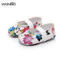 Girls Floral Print PU Leather Shoes-Model 1-2-JadeMoghul Inc.