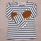 Girls Long Sleeve Striped Cotton T-shirt With Elbow Patch-Red-2T-JadeMoghul Inc.