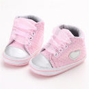 Girls Love Heart Design Soft Sneakers With Ribbon Laces-Pink-1-JadeMoghul Inc.