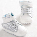 Girls Metallic / Leather Hightops With Wings Decor-Silver-1-JadeMoghul Inc.