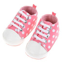 Girls Polka Dot Soft Sole Shoes-Rose Red-0-6 Months-JadeMoghul Inc.