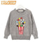 Girls Popcorn Design Machine Knitted Sweater-Grey-3T-JadeMoghul Inc.