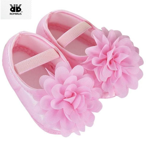 Girls PU Leather Fabric Flower Shoes-Pink-2-JadeMoghul Inc.