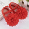 Girls PU Leather Fabric Flower Shoes-Red-2-JadeMoghul Inc.