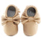 Girls PU Leather Slip On Bow Shoes-gold-1-JadeMoghul Inc.