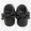 Girls PU Leather Slip On Bow Shoes-grey-1-JadeMoghul Inc.