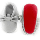 Girls PU Leather Slip On Bow Shoes-silver-1-JadeMoghul Inc.