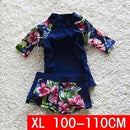 Girls Shirt And Shorts Swim Set-Swimwear Kid Blue XL-JadeMoghul Inc.