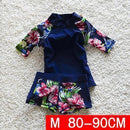 Girls Shirt And Shorts Swim Set-Swimwear Kids Blue M-JadeMoghul Inc.