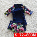 Girls Shirt And Shorts Swim Set-Swimwear Kids Blue S-JadeMoghul Inc.