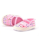 Girls Striped / Polka Dot Shoes With Flower Decor-Pattern 2-0-6 Months-JadeMoghul Inc.