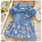 Girls Summer Casual Denim Floral Print Dress-as pciture-7-9 months-JadeMoghul Inc.