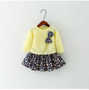 Girls Summer Floral Print Dress-Sky Blue-9M-JadeMoghul Inc.