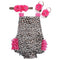 Girls Summer Ruffle Floral Print Romper , HeadBand And Shoes Set-2G3003-9M-JadeMoghul Inc.