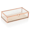 Glass Jewelry Box with Rose Gold Edges (Pack of 1)-Personalized Gifts for Women-JadeMoghul Inc.