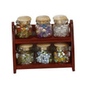 Glass Spice Pot Bottle Jars Rack 1/12 Dollhouse Miniature Doll House Kitchen Accessory--JadeMoghul Inc.