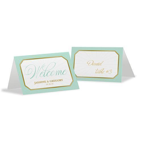 Glitz and Glam Folded Place Card Daiquiri Green (Pack of 1)-Table Planning Accessories-Daiquiri Green-JadeMoghul Inc.