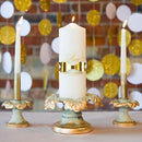 Glitz and Glam Unity Candle White (Pack of 1)-Wedding Ceremony Accessories-Ivory-JadeMoghul Inc.