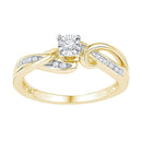 10kt Yellow Gold Women's Round Diamond Solitaire Bridal Wedding Engagement Ring 1/8 Cttw - FREE Shipping (US/CAN)