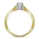 Yellow-tone Sterling Silver Women's Round Diamond Solitaire Bridal Wedding Engagement Ring