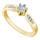 Yellow-tone Sterling Silver Women's Round Diamond Solitaire Bridal Wedding Engagement Ring