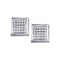 10kt White Gold Men's Round Diamond Square Cluster Stud Earrings 1-8 Cttw - FREE Shipping (USA/CAN)