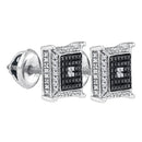Gold & Diamond Men Earrings Sterling Silver Men's Diamond Cluster Earrings JM Weddings