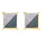 Gold & Diamond Men Earrings Sterling Silver Men's Round Blue Color Enhanced Diamond Square Kite Cluster Earrings 1-4 Cttw - FREE Shipping (USA/CAN) JadeMoghul