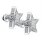 Gold & Diamond Men Earrings Sterling Silver Men's Round Diamond 3D Star Stud Earrings 1-8 Cttw - FREE Shipping (USA/CAN) JadeMoghul