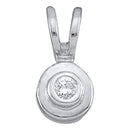 10kt White Gold Women's Round Diamond Solitaire Circle Pendant .03 Cttw - FREE Shipping (US/CAN)