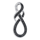 Gold & Diamond Pendants & Necklaces Sterling Silver Women's Round Black Color Enhanced Diamond Infinity Pendant .03 Cttw - FREE Shipping (US/CAN) JadeMoghul