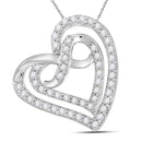 Gold & Diamond Pendants & Necklaces Sterling Silver Women's Round Diamond Infinity Heart Pendant 1-3 Cttw - FREE Shipping (US/CAN) JadeMoghul