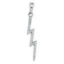 Gold & Diamond Pendants & Necklaces Sterling Silver Womens Round Diamond-accent Lightning Bolt Pendant .01 Cttw JadeMoghul Inc.