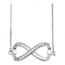 Gold & Diamond Pendants & Necklaces Sterling Silver Womens Round Diamond Infinity Pendant Necklace 1-10 Cttw JadeMoghul Inc.