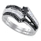Gold & Diamond Wedding Ring Sets Sterling Silver Womens Round Black Color Enhanced Diamond Bridal Wedding Engagement Ring Band Set 5/8 Cttw JadeMoghul Inc. 