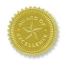 GOLD FOIL EMBOSSED SEALS AWARD OF-Supplies-JadeMoghul Inc.