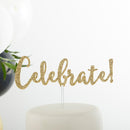 Gold Glitter Acrylic Cake Topper - Celebrate-Wedding Cake Toppers-JadeMoghul Inc.