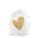 Gold Glitter Heart Muslin Drawstring Favor Bag - Small (Pack of 12)-Favor Boxes Bags & Containers-JadeMoghul Inc.