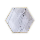 Gold & Marble Hexagon Party Plates - Small (Pack of 8)-Wedding Table Decorations-JadeMoghul Inc.