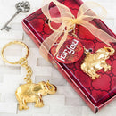 Gold metal Good luck elephant key chain-Celebration Party Supplies-JadeMoghul Inc.
