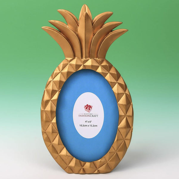 gold pineapple shaped 4x6 frame-Personalized Gifts By Type-JadeMoghul Inc.