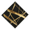 Gold Strokes Black Cocktail Napkins - Small (Pack of 20)-Celebration Party Supplies-JadeMoghul Inc.