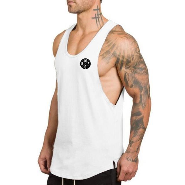 Golds gyms clothing Brand singlet canotte bodybuilding stringer tank top men fitness T shirt muscle guys sleeveless vest Tanktop-White03-XL-JadeMoghul Inc.