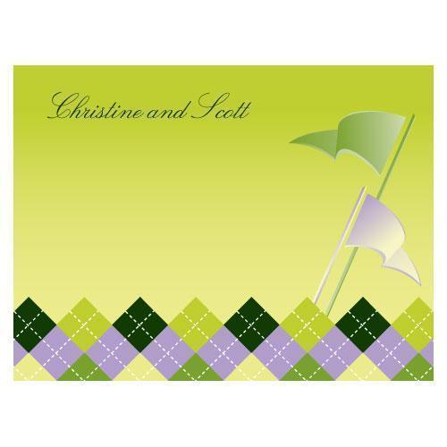 Golf Note Card Indigo Blue Gradient (Pack of 1)-Table Planning Accessories-Classical Green-JadeMoghul Inc.