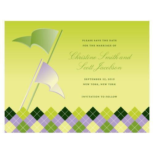 Golf Save The Date Card Indigo Blue Gradient (Pack of 1)-Weddingstar-Ruby-JadeMoghul Inc.