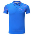 golf shirts Mens Badminton T-Shirts Quick Dry tennis shirt sport badminton clothes badminton short sleeve POLO T Shirts Running-blue-L-JadeMoghul Inc.